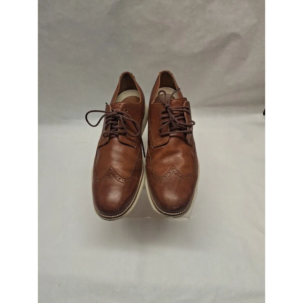 Cole Haan Original Grand Wingtip Oxford Men's Shoes 11M Brown Woodbury-Ivory